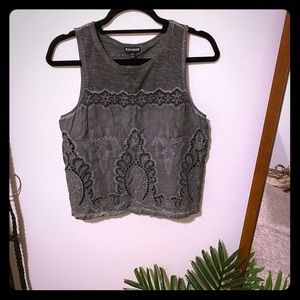 Gray detailed tank top